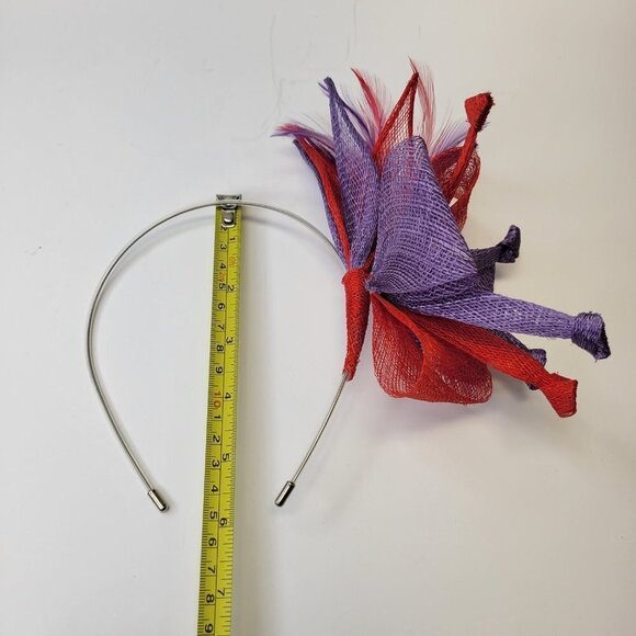 Purple and Red Fascinator Headband Red Headband Fascinator Headband - Picture 5 of 9